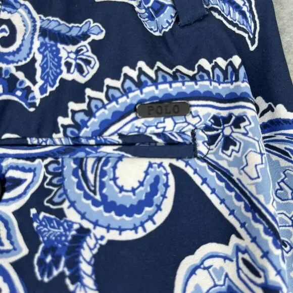 Polo Ralph Lauren Paisley Shorts mens Size 38 Blue Pocket Stretch Straight - Picture 10 of 11